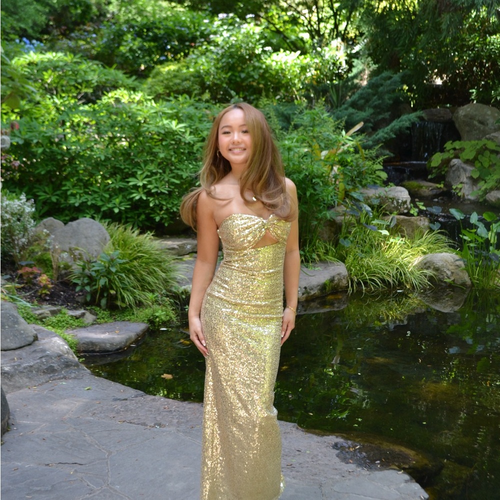 Gold prom dress